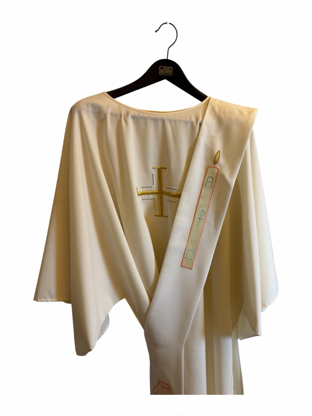 Vintage Andrew Lane Clergy Alb & Stole Set Embroidered Vestment Wool Blend USA